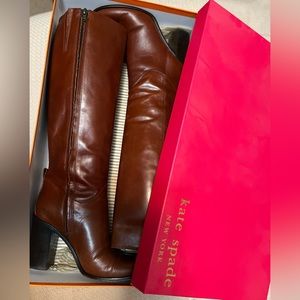(Worn twice) Kate Spade Baina Leather Riding Boot.